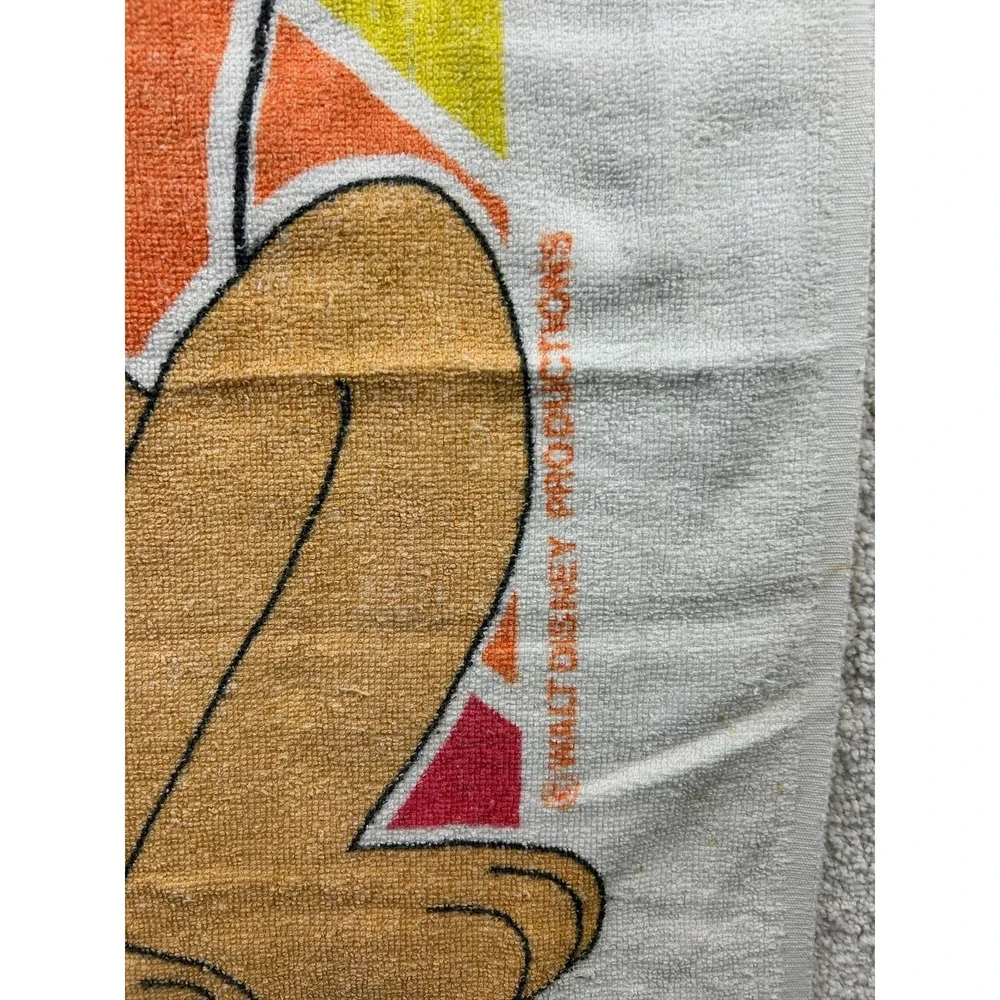 Vintage Disney Pluto Beach Towel Walt Disney Productions 50x25 Franco All Cotton